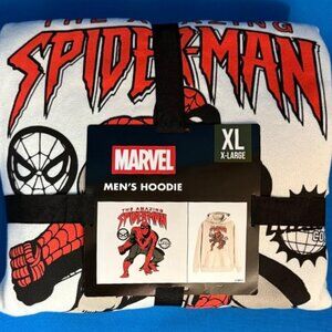 NWT MARVEL THE AMAZING SPIDER - MAN SPIDEY RETRO COVER HOODIE WHITE XL / X LARGE